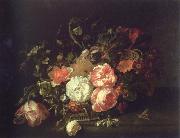 Rachel Ruysch flowers and lnsects oil painting on canvas